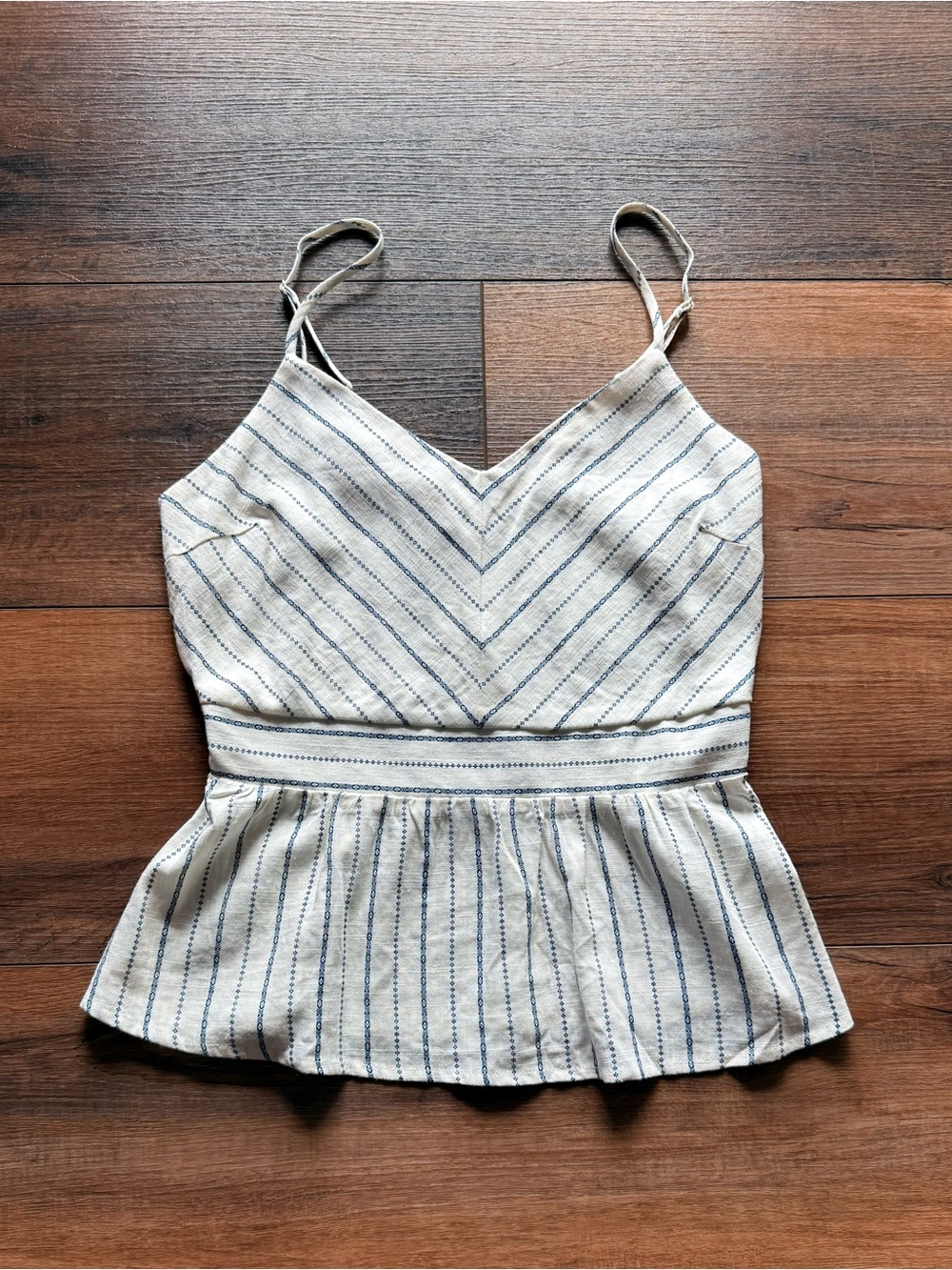 Women’s Monteau V-Neck Spaghetti Strap Peplum Tank Top